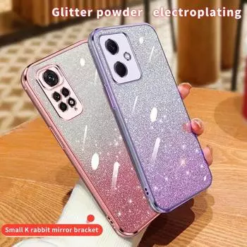 Note11 11pro Роскошный чехол с блестящим покрытием для Xiaomi Redmi Note 11 12 Pro 4g Plus 5g 12s 11E 12pro прозрачный чехол Note12 12S 11 S Redmi Note 11 4G&Case & Holder синий