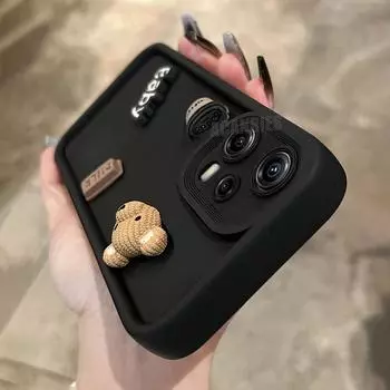 Note12 милый 3D медведь кофе мультфильм силиконовый чехол для Xiaomi Redmi Note 12 Pro Plus 12pro 5g 12s 11s 4g мягкий матовый чехол 12c Redmi Note 12 4g белый