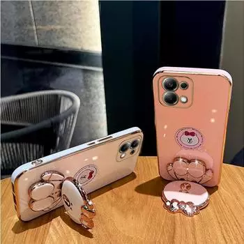 note13 13 pro 13c чехол-держатель с зеркальным медвежьим покрытием для Xiaomi Redmi Note 13 Pro redmi 13c 4G 5G 13pro Redmi Note 13 4G&Case & Holder