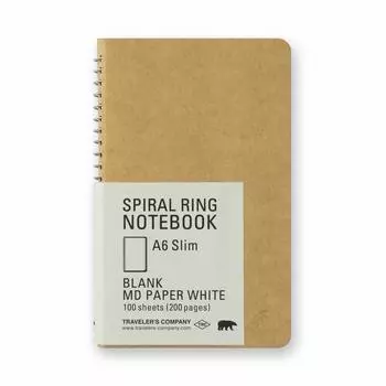 Note Spiral Ring A6 Slim Plain MD White Polar Bear 15242006 Traveler s