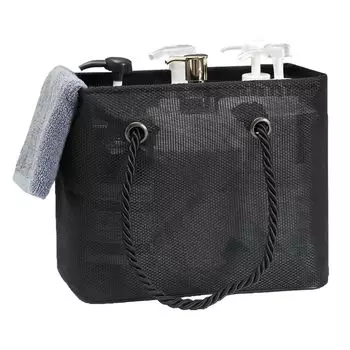 noter store Spa Mesh Hot Large Amenity Foldable Bag, Handbag, Fabric, Spring, Pool, Esthetics, Breathable, Capacity, Storage, (Black)