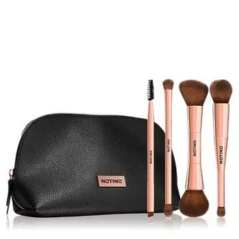 Notino Luxe Collection Double sided brush set with cosmetic bag Kit de pinceaux avec pochette TU прозрачный