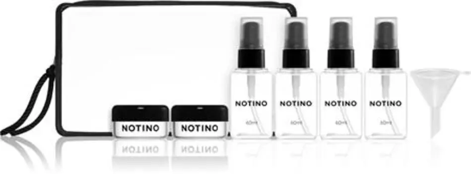 Notino Travel Collection Travel Bottle Set kit de voyage rutilisable Black TU прозрачный