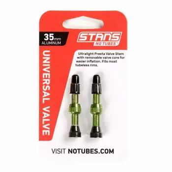 NOTUBES VALVE STEM PAIR AL PRESTA 35MM Green STAN’S