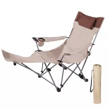 Nounouqi Уличное кресло Свободно регулируемое Портативное складное кресло-реклайнер Регулируемый угол наклона спинки Съемный подлокотник для ног Включает в себя сумку Грузоподъемность