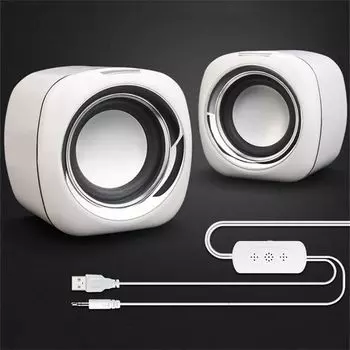 Ноутбук Бас Звук для ПК Сабвуфер Стерео Компьютерный Динамик Аудио Динамики Громкоговоритель Музыкальный Плеер white