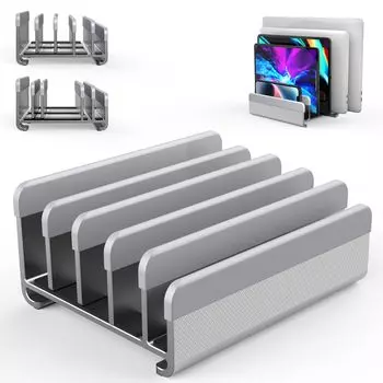 Ноутбук Вертикальный Вмещает 5 Регулируемый Держатель Алюминиевый Сплав Раскладушка Пространство Совместимо со Всеми Подставками, Подставка Для ПК/Планшета, ПК, Охлаждение, Ширина, Материал,