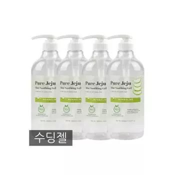 Nouvelle Clean Jeju Aloe Soothing Gel 1000ml large capacity skin soothing, moisturizing and cooling at the same time, 4 pieces, 1L