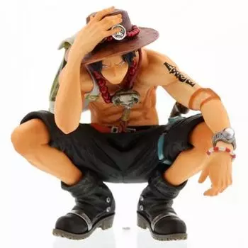 НОВАЯ 16 см One Piece Ace Squatting Фигурка Игрушки Рождественская кукла Игрушка without original box
