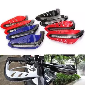 НОВАЯ 1 пара протекторов для рук на руль мотоцикла со светодиодной подсветкой, светодиодная защита для рук, универсальные защитные приспособления для рук, аксессуары для мотоцикла белый