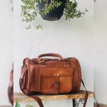 НОВАЯ Детализированная Готовая Сумка Из Натуральной Козьей Кожи Дорожная Спортивная Сумка Duffle Duffel Real 10*13 inch коричневый