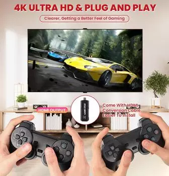 НОВАЯ игровая консоль GD10 Plus 256G 4K HD, двойной беспроводной контроллер 2.4G, ретро-консоль, 58000 игр для детей, рождественский подарок