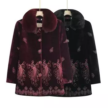 НОВАЯ куртка на хлопковой подкладке для бабушки, средняя и длинная, зимние пальто для женщин, бархатные стеганые куртки с капюшоном из хлопка, толстая теплая ПАРКА XL чёрный