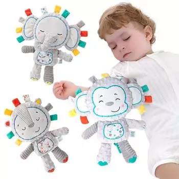 НОВАЯ милая плюшевая игрушка-колокольчик с изображением слона, детские бирки, мягкая игрушка, встроенная сенсорная игрушка для новорожденных, подарок для малышей