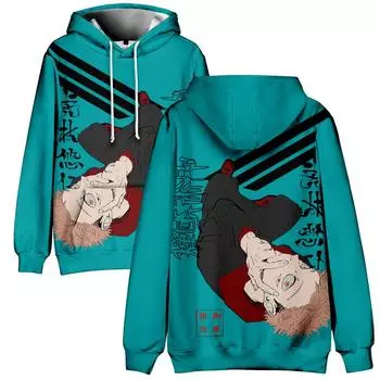 НОВАЯ мода для поклонников дзюдзюцу кайсэн аниме принтованный свитшот для спорта на открытом воздухе косплей пуловеры толстовка с капюшоном косплей костюм XS
