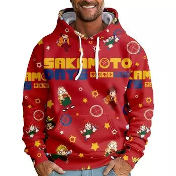 НОВАЯ мода для поклонников SAKAMOTO DAYS с рисунком из мультфильма Толстовка для активного отдыха на открытом воздухе Косплей Пуловеры с капюшоном Косплей Костюм XS