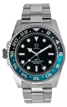 НОВАЯ модель АВТОМАТИЧЕСКИЕ ЧАСЫ Hyakuichi GMT Механические часы GMT Японский механизм Вращающийся безель Водонепроницаемость 20 АТМ Часы мирового времени Левая стрелка Левая заводная головка серебряный