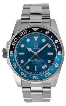 НОВАЯ модель АВТОМАТИЧЕСКИЕ ЧАСЫ Hyakuichi GMT Механические часы GMT Японский механизм Вращающийся безель Водонепроницаемость 20 АТМ Часы мирового времени Левая стрелка Левая заводная головка серебряный