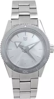 НОВАЯ модель часов, сделано в Японии, автоматические, водонепроницаемые, глубина 200 м, защита от обратного вращения, безель, 40 мм, серебристый [HYAKUICHI 101], дайверские, с автоподзаводом серебряный