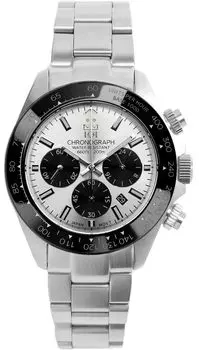 НОВАЯ модель Часы-хронограф Hyakuichi Часы 20 ATM Водонепроницаемые Дата Кварцевые Керамический Безель Серебряный Panda SSV [HYAKUICHI 101] Дайверские мужские