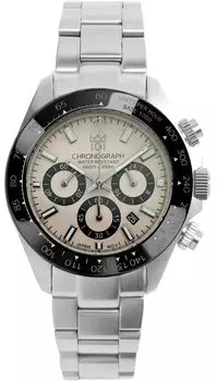 НОВАЯ модель Hyakuichi Chronograph Watch Watch 20 ATM Water Resistant Date Quartz Ceramic Bezel Ivory IV [HYAKUICHI 101] No.11 Diver s Men s слоновая кость
