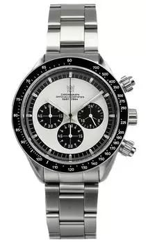 НОВАЯ модель Классический хронограф 200 м Водонепроницаемые часы Center Chrono Белый [HYAKUICHI 101] Без даты Мужские