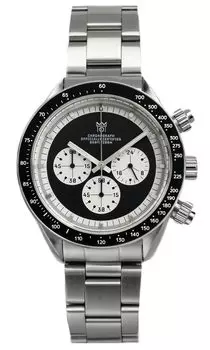 НОВАЯ модель Классический хронограф 200 м Водонепроницаемые часы Center Chrono Black Panda [HYAKUICHI 101] Мужские часы без даты