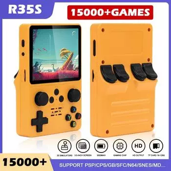 НОВАЯ модернизированная портативная игровая консоль R35S в стиле ретро с 3,5-дюймовым IPS-экраном и полноразмерным портативным игровым проигрывателем RK3326 для игровой машины PS1