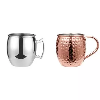 НОВАЯ московская кружка-мул из нержавеющей стали, пивная чашка, коктейльная кружка, кофейная чашка (Серебро Б)