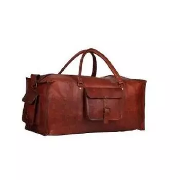 НОВАЯ мужская спортивная сумка из натуральной козьей кожи 36 дюймов коричневого цвета для путешествий, спортзала, выходного дня, ночная сумка коричневый