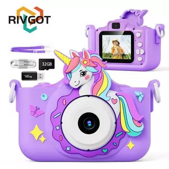НОВАЯ обновленная детская камера 1080P HD цифровая видеокамера селфи обучающая игрушка с картой 32 ГБ для детей в возрасте от 3 до 12 лет подарок