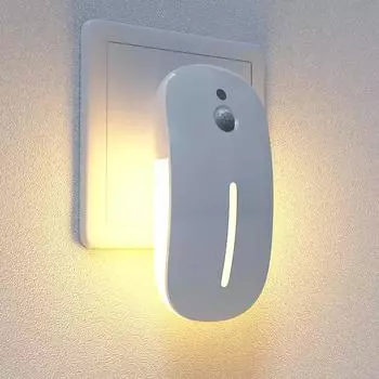 НОВАЯ оптическая мышь светодиодный ночник 220 В вилка свет датчик движения настенный светильник внутреннее освещение для спальни прикроватная тумбочка 6500K white light