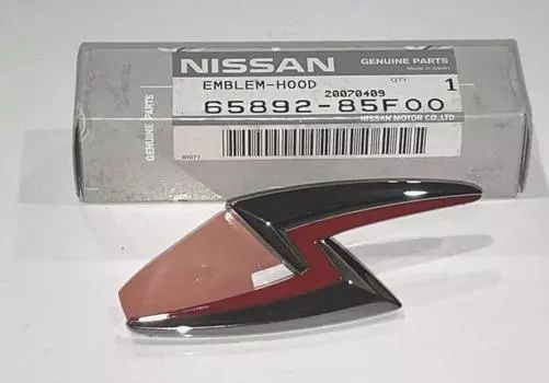 НОВАЯ ПОДЛИННАЯ эмблема на капот Nissan S15 S молния красная/хром 65892