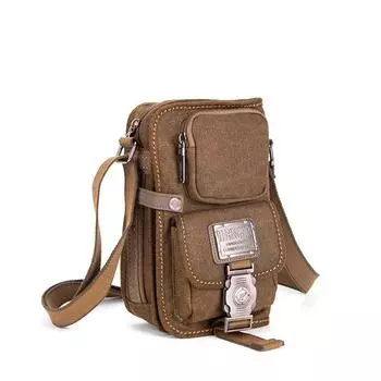 НОВАЯ распродажа! 2024 Холщовые универсальные повседневные сумки-мессенджеры для мужчин в стиле ретро кофейный