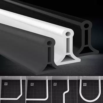 НОВАЯ самоклеящаяся силиконовая гибкая водоудерживающая полоска для душа, водный барьер, высокая температура для разделения ванной комнаты, аксессуары для душа 60cm белый