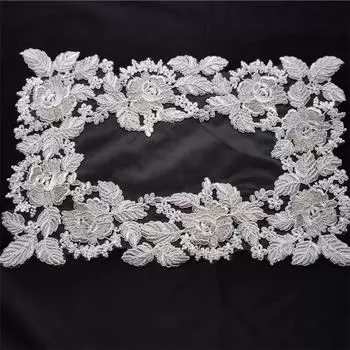 НОВАЯ сетчатая вышитая роза салфетка для стола салфетка для свадебной рождественской вечеринки кухонная салфетка для украшения стола и аксессуаров rectangle 30X45CM