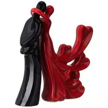 НОВАЯ Страстная любовница обнимает пару фигурка красивая керамическая статуэтка для домашнего декора (Набор из 2 шт., красный и черный)