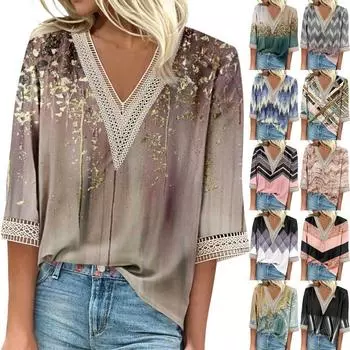 НОВАЯ свободная женская рубашка больших размеров, модная повседневная блузка, элегантная женская рубашка с длинным рукавом, праздничный выходной топ S