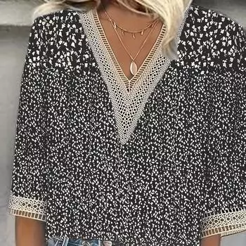 НОВАЯ свободная женская рубашка больших размеров, модная повседневная блузка, элегантная женская рубашка с длинным рукавом, праздничный выходной топ S