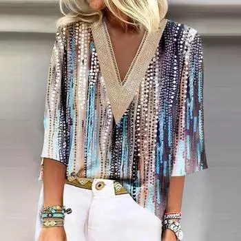 НОВАЯ свободная женская рубашка больших размеров, модная повседневная блузка, элегантная женская рубашка с длинным рукавом, праздничный выходной топ S