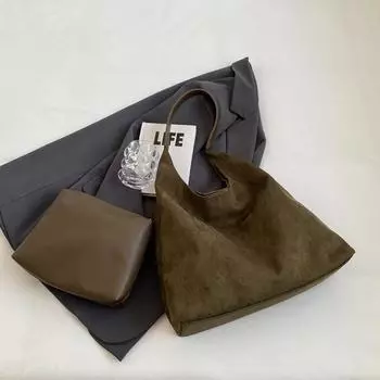 НОВАЯ Высококачественная Большая Вместительная Винтажная Большая Сумка Женская Мода Женская Бархатная Подарочная Лоскутная Матовая S7S4 Coffee-One size