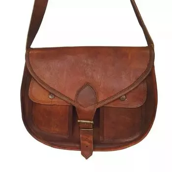 НОВАЯ женская новая сумка-мессенджер из натуральной козьей кожи ручной работы в винтажном стиле 13 x 10 x 4 in коричневый