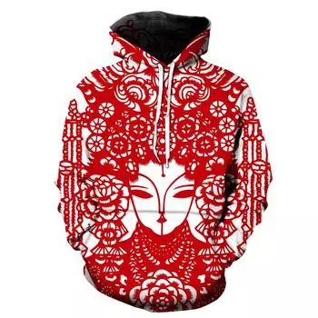 Novel 3D Printed Chinese Culture Hoodie Men s Children s Cut-out Pattern Hoodie Fun Long-sleeved Sweatshirt Harajuku Jumper S