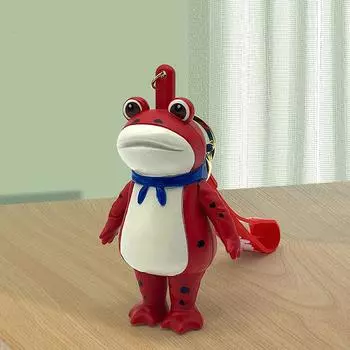 Novelty Funny Simulation Small Frog Keychain Pendant Creative Cute Press Salute Frogs Toy Keychain Backpack Decoration Gifts зелёный