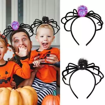 Novelty Halloween Spider Headband Headwear Halloween Hairbands Festival Party Women Hair Hoop Gift фиолетовый