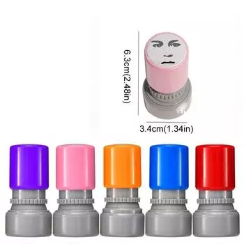 Novetly Funny Seal Stamp Self-Inking Printing Toys Creative Face Memes Seal Stamp Kids Toy A