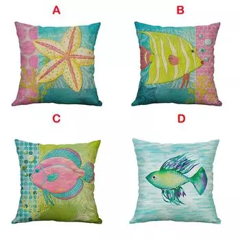 НОВИНКА 2019 Marine Life 60x60см Льняной чехол для дома Декоративный