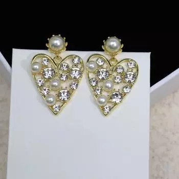 НОВИНКА 2023 года, европейские и американские модные жемчужные серьги, художественный темперамент, красивые и щедрые для вечеринок, серьги-гвоздики
