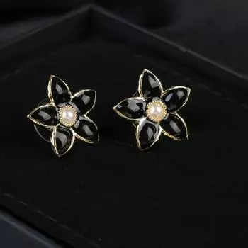 НОВИНКА 2023 года, классические трехцветные серьги с круглыми дрелью, изысканные и щедрые серьги для вечеринки, серьги с пятью лепестками цветов