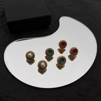 НОВИНКА 2023 ГОДА Классические трехцветные серьги с круглыми отверстиями — изысканные и щедрые серьги для вечеринки красный